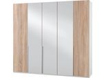 Kleiderschrank WIMEX "New York", weiß (weiß, front struktureichefarben hell), B:225cm H:208cm T:58cm, Schränke, Kleiderschrank