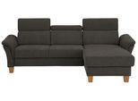Ecksofa HOME AFFAIRE "Conville L-Form", braun (espresso), B:256cm H:84cm T:167cm, 100% Polyester, Sofas, Ecksofa, Federkern, wahlweise mit Bettfunktion und Bettkasten bzw. Stauraum
