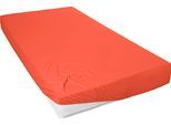 Spannbettlaken PRIMERA "Mako-Feinjersey Spannbetttuch", orange, L:200cm, Mako-Jersey, Obermaterial: 100% Baumwolle, Bettlaken, Spannbettlaken, Geeignet für Standardmatratzen bis 22 cm, 100% Baumwolle