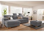 Ecksofa HOME AFFAIRE "Ventura L-Form", grau, B:277cm H:86cm T:172cm, Luxus-Microfaser in Lederoptik (100% Polyester);Struktur (100% Polyester);Luxus-Microfaser (90% Polyester, 10% Polyamid), Sofas, Ecksofa, wahlweise mit Bettfunktion und Bettfunktion/Bettkasten