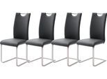 Freischwinger MCA FURNITURE "Paulo", schwarz (schwarz, edelstahl gebürstet, schwarz), B:42cm H:103cm T:55cm, Stühle, Freischwinger, Stuhl belastbar bis 120 kg
