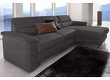 Ecksofa SIT & MORE "Top Ascara L-Form", grau (anthrazit), B:251cm H:85cm T:165cm, NaturLeder;Luxus-Microfaser (100% Polyester), Sofas, Ecksofa, inklusive Boxspring/Federkern-Polsterung, komfortablem Federkern