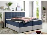 Boxspringbett MAINTAL, blau, L:210cm, Bezug Microfaser aus 100% Polyester, Komplettbetten, Boxspringbett, mit Bettkasten und Topper