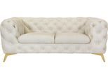 Chesterfield-Sofa HOME AFFAIRE "Glynis", beige, B:185cm H:75cm T:99cm, Struktur (100% Polyester);Samtoptik (100% Polyester), Sofas, Chesterfield-Sofa, aufwändige Knopfheftung, moderne Chesterfield Optik, Fußfarbe wählbar