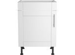 Spülenschrank KOCHSTATION "KS-Ahus", weiß (weiß matt, weiß), B:60cm H:87cm T:58,4cm, Schränke, Spülenschrank, Breite 60 cm