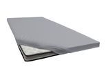 Spannbettlaken JANINE "TOPPER 5001", grau (platinfarben), 1 Stk., Jersey-Elasthan, 100x190 100x200 90x190 90x200 10cm, Jersey-Elasthan, Obermaterial: 95% Baumwolle, 5% Elasthan, Bettlaken, Spannbettlaken, mit Rundumgummizug