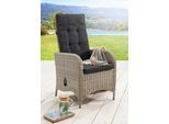 Gartensessel DESTINY "PALMA", weiß (vintage weiß), B:60cm H:110cm T:62cm, Obermaterial: 100% Polyester. Füllung: 100% Polyurethan, Sessel, Gartensessel, Aluminium, Polyrattan, inkl. Auflagen