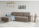 Ecksofa SIT & MORE "Sinatra L-Form", grau (taupe), B:258cm H:85cm T:170cm, 90% Polyester, 10% Polyamid, Sofas, Ecksofa, mit Recamiere, optinal mit Kopfteilverstellung und Armteilfunktion