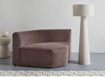 Sofa-Eckelement "LYZA mit gerundeter Rückenlehne, Maße B/T/H: 122/104/74 cm", braun, B:122cm H:74cm T:104cm, 100% Polyester, LEGER HOME BY LENA GERCKE, Polsterelemente, Sofa-Eckelement, als Modul oder separat verwendbar, für individuelle Zusammenstellung