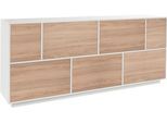 Sideboard HOME AFFAIRE "bloom", weiß (weißhg, nuß, car), B:200cm H:86cm T:41,4cm, Sideboards, Sideboard, Breite ca . 200 cm