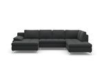 Wohnlandschaft SIT & MORE "Latigo U-Form", grau (anthrazit), B:326cm T:201cm, Sofas, Wohnlandschaft, mit Recamiere, wahlweise mit Bettfunktion und Bettkasten