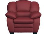 Sessel COTTA "Casino", rot, B:109cm H:88cm T:92cm, 100% Echtleder, Sessel, Sessel, Polstergarnitur, auch als Set erhältlich