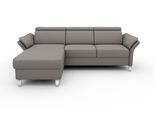 Ecksofa SIT & MORE "Vincenzo L-Form", grau (steelgrau), B:252cm H:84cm T:165cm, Sofas, Ecksofa, inklusive Kopfteilverstellung, wahlweise mit Bettfunktion, Bettkasten