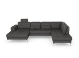 Wohnlandschaft SIT & MORE "Bendigo U-Form", braun (mokka), B:332cm H:87cm T:226cm, Sofas, Wohnlandschaft, inklusive Sitztiefenverstellung, Bodenfreiheit 15 cm, in 2 Fußfarben
