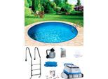 Rundpool MY POOL BWT "POWER", weiß, H:150cm Ø:450cm, Schwimmbecken, Rundpool, inkl. Poolroboter POWER ONE4ALL
