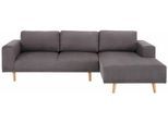 Ecksofa HOME AFFAIRE "Lasse L-Form", grau, B:273cm H:90cm T:167cm, Struktur fein( 100% Polyester);Filzoptik (100% Polyester);Luxus-Microfaser (100% Polyester), Sofas, Ecksofa, im scandinavischen Stil mit Holzfüßen