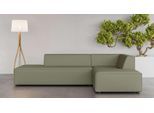 Ecksofa OTTO HOME "Ecksofa Cavan mit Ottomane links oder rechts bestellbar", grün, B:270cm H:72cm T:180cm, 100% Polyester, Sofas, Ecksofa, L-Form mit Wellenunterfederung, Maße B/T/H: 270/180/72 cm