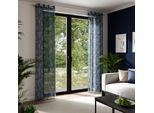 Gardine HOMING "Evander" Gr. 1, blau, B:135cm H:245cm, Obermaterial: 100% Polyester, Gardinen, Gardine, Fertigschal