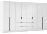 Drehtürenschrank OTTO HOME "Kleiderschrank Schrank Garderobe AGORDO mit Dekor- oder Hochglanzfront", alpinweiß, hochglanz weiß, B:360cm H:229cm T:54cm, Holzwerkstoff, Schränke, Drehtürenschrank, mit Außenschubkästen, in 7 Breiten und 2 Höhen MADE IN GERMANY