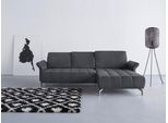 Ecksofa HOME AFFAIRE "Fresh L-Form", grau, B:281cm H:79cm T:185cm, 100% Polyester, Sofas, Ecksofa, Federkern, wahlweise Kopfteilverstellung und motorischer Vorziehsitz