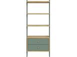 Standregal FORTE, grün (mauvella eiche, salbei), B:64,2cm H:153,6cm T:41,5cm, Holzwerkstoff, Regale, Standregal