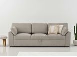 3-Sitzer HOME AFFAIRE "Citry", braun (cappuccino), B:233cm H:88cm T:86cm, 100% polyester, Sofas, 3-Sitzer, Breite 233 cm, Chenille, mit Bettfunktion, Liegefläche 144x190 cm