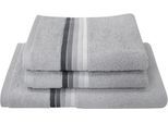 Handtuch Set DYCKHOFF "Chenille", grau, 3 Stk., Frottier, Frottier, Obermaterial: 90% Baumwolle, 10% Viskose, Handtuch-Sets, Handtuch Set, Set beinhaltet: 2x Handtuch (50x100cm) und 1x Duschtuch (70x140cm)