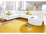 Wohnlandschaft TRENDMANUFAKTUR "Rondo, U-Form", weiß (altweiß), B:320cm H:85cm T:94cm, Softlux-Kunstleder;Primabelle-Microfaser;NaturLeder (handschuhweiches Rindsleder in Sitz und Rücken mit SOFTLUX-Kunstleder als Korpus-Bezug);Struktur (23% Polyacryl, 77% Polyester), Sofas, Wohnlandschaft, inkl.Federkern, wahlweise mit Bettfunktion