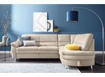 Ecksofa SIT & MORE "Cardoso L-Form", beige (creme), B:250cm H:90cm T:175cm, Luxus-Microfaser (90% Polyester, 10% Polyamid);Flachgewebe (100% Polyester);Struktur (100% Polyester), Sofas, Ecksofa, mit Federkern, wahlweise mit Bettfunktion und Schubkasten