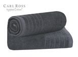 Handtuch CARL ROSS "HygieniCotton", grau (graphite), B:50cm L:100cm, Frottee, Obermaterial: 100% Baumwolle, Handtücher, Handtuch, mit 2 Aufhängekordeln