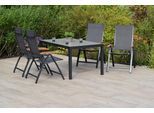 Garten-Essgruppe MERXX "»Toblino«", grau (grau, grau, graphit), Aluminium, Massivholz, Polyester, Sitzmöbel-Sets, Garten-Essgruppe, Tisch: LxB: 150x90 cm
