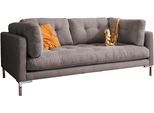 2-Sitzer TRENDS BY HG "Landau", grau, B:183cm H:75cm T:92cm, Sofas, 2-Sitzer, in Cord-Stoff mit Metallfuß