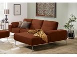 Ecksofa W.SCHILLIG "run, Designsofa, bequem, L-Form", orange (terracotta w82), B:299cm H:88cm T:178cm, Longlife Xtra-Leder Z73: Naturwalkleder der Luxusklasse aus den erlesensten Rohhäuten. Hautstärke 1, 1 – 1, 3 mm;ROHLEDER Jacquard-Flachgewebe Q2 W60 (63% Polyester, 37% Polyacryl);ROHLEDER Chenille-Flachgewebe Q2 W77 (68% Polyacryl, 32% Polyester);Stoff S37 (100% Polyester), Sofas, Ecksofa, mit