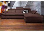 Ecksofa EXXPO - SOFA FASHION "Salerno, Funktionssofa, Breite 280cm, hoher Sitzkomfort, L-Form", braun (dunkelbraun), B:280cm H:77cm T:170cm, Microfaser-Primabelle (100% Polyester);NaturLEDER;Kunstleder;Lederfaserstoff;Luxus-Microfaser Lederoptik, Sofas, Ecksofa, inkl. Kopf- und Armteilverstellung, wahlweise mit Bettfunktion
