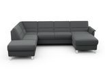 Wohnlandschaft SIT & MORE "Palmera U-Form, B: 308 cm", grau (anthrazit), B:308cm H:89cm T:212cm, 100% Polyester, Sofas, Wohnlandschaft, optional Bettfunktion & Bettkasten, Federkern