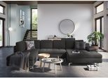 Wohnlandschaft SIT & MORE "Latigo U-Form", grau (fango), B:346cm T:201cm, Sofas, Wohnlandschaft, mit Mega-Recamiere, wahlweise mit Bettfunktion und Bettkasten