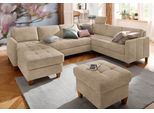 Wohnlandschaft HOME AFFAIRE "Earl U-Form", beige, B:292cm H:80cm T:204cm, Struktur fein (100% Polyester);Luxus-Microfaser ALTARA NUBUCK (100% Polyester);Luxus-Microfaser in Lederoptik (100% Polyester), Sofas, Wohnlandschaft, wahlweise auch mit Bettfunktion oder Bettfunktion mit Bettkasten