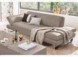 3-Sitzer W.SCHILLIG "taboo", braun (stone z59), B:232cm H:76cm T:101cm, Longlife Xtra-Leder Z59: Glattleder mit modischer Prägung. Hautstärke 0, 9 - 1, 1 mm, Sofas, 3-Sitzer, mit Übertiefe, inklusive Armlehnenverstellung, mit Kontrastnaht