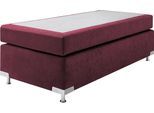 Boxspringbett "Holland", rot (bordeaux, rot), B:122cm L:201cm, Microvelours (100% Polyester), WESTFALIA SCHLAFKOMFORT, Komplettbetten, Boxspringbett, ohne Kopfteil, frei im Raum stellbar