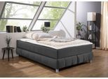 Boxspringbett HOME AFFAIRE "Salo", grau (anthrazit), B:146cm L:226cm, Komplettbetten, Boxspringbett, Ohne Kopfteil, inkl. Topper, auch in Überlänge 220 cm