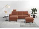 Ecksofa HOME AFFAIRE "Summer L-Form", rosa (kupfer), B:249cm H:91cm T:164cm, 95% Polyester, 5% Polyamid, Sofas, Ecksofa, mit Recamiere, mit oder ohne Bettfunktion und Bettkasten, Cord-Bezug