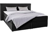 Boxspringbett "Yuma", grau (anthrazit), B:213cm L:213cm, 100% Polyester, LEGER HOME BY LENA GERCKE, Komplettbetten, Boxspringbett, incl. Topper, in 4 Breiten, 3 Matratzenarten und je 2 Härtegraden