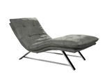 Relaxliege W.SCHILLIG "daily dreams", grau (grau s37), B:75cm H:91cm T:170cm, Stoff S37 (100% Polyester), Sofas, Relaxliege, in Waffelkissen-Optik, wahlweise mit Motor, Kufengestell, in 2 Breiten