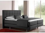Boxspringbett HOME AFFAIRE "Neon", grau (anthrazit), B:198cm L:210cm, Strukturstoff-Bezug (100% Polyester), Komplettbetten, Boxspringbett, in 3 Matratzenarten, feine Steppung im Kopfteil, 2 Härtegrade