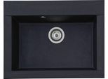 Einbauspüle RESPEKTA, schwarz, B:66cm H:21cm T:50cm, Verbundwerkstoff, Küchenspülen, Einbauspüle