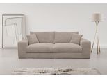 Big-Sofa WERK2 "Rozzana Mega Sofa mit viel Platz, aktuelle Bezüge. Breite 246cm", grau (taupe), B:246cm H:82cm T:105cm, 100% Polyester, Sofas, Big-Sofa, mit losen Rückenkissen, gemütlich, in Cord, Breitcord und Plüsch Bezug