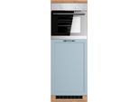 Backofenumbauschrank KOCHSTATION "KS-Lana", blau (matt hellblau, wotaneiche), B:60cm H:166cm T:60cm, Holzwerkstoff, MDF, Schränke, Backofenumbauschrank, Breite 60 cm