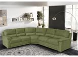Ecksofa EGOITALIANO "Doris, modernes Designerecksofa in hochwertigen Microfaserqualitäten", grün (kiwi), B:266cm H:90cm T:246cm, Luxus-Mikrofaser BLUSH (100% Polyester) ist ein innovatives Mikrofasergewebe mit wasser- und fleckenabweisenden Eigenschaften. Sie verhindert das Eindringen von Flüssigkeiten und Ölen in das Textilgewebe. Mit einer neutralen Seifenlösung können Flecken von Kaffee, Tee, W