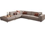 Ecksofa 3C CANDY "Enisa II, bequem und komfortabel, großes Familiensofa, L-Form", grau (taupe), B:365cm H:86cm T:322cm, 85% Polyester, 15% Viskose, Sofas, Ecksofa, incl. 3 Flatterkissen, wahlweise mit Flecken-Schutz-Bezug Easy care