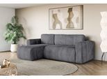 Ecksofa OTTO HOME "Zacharia wahlweise Schlafsofa mit Bettkasten, B/T/H 250/166/86 cm", grau, B:250cm H:86cm T:166cm, 100% Polyester, Sofas, Ecksofa, L-Form mit Wellenunterfederung, Recamiere beidseitig montierbar